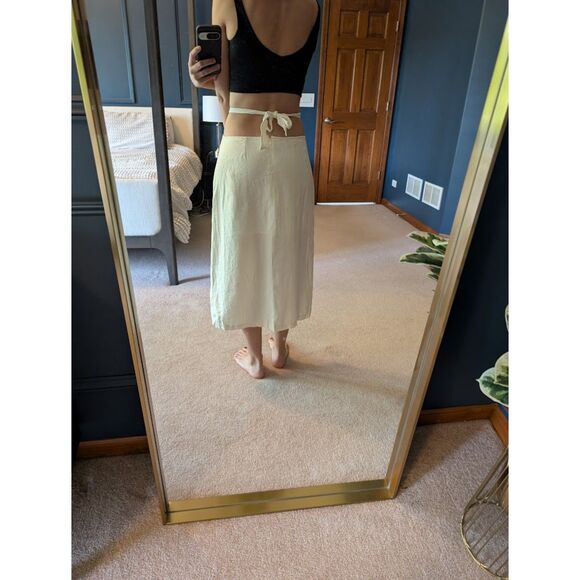 WeWoreWhat Cutout Waist Linen Blend Midi Skirt size XS - Picture 4 of 10